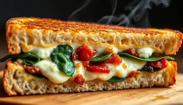 Sun-Dried Tomato Spinach and Ricotta Grilled Cheese